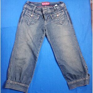 Vintage GLO Jeans Size 3 Juniors Capri Classic Quality Denim Cuffed Retro